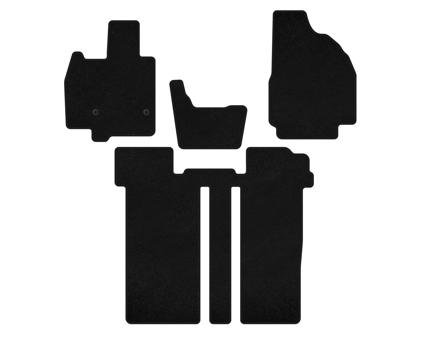 Textile Floor Mats Premium (2 Rows, 6-Seater, Black) for Toyota Previa 2006-2019 - image 1