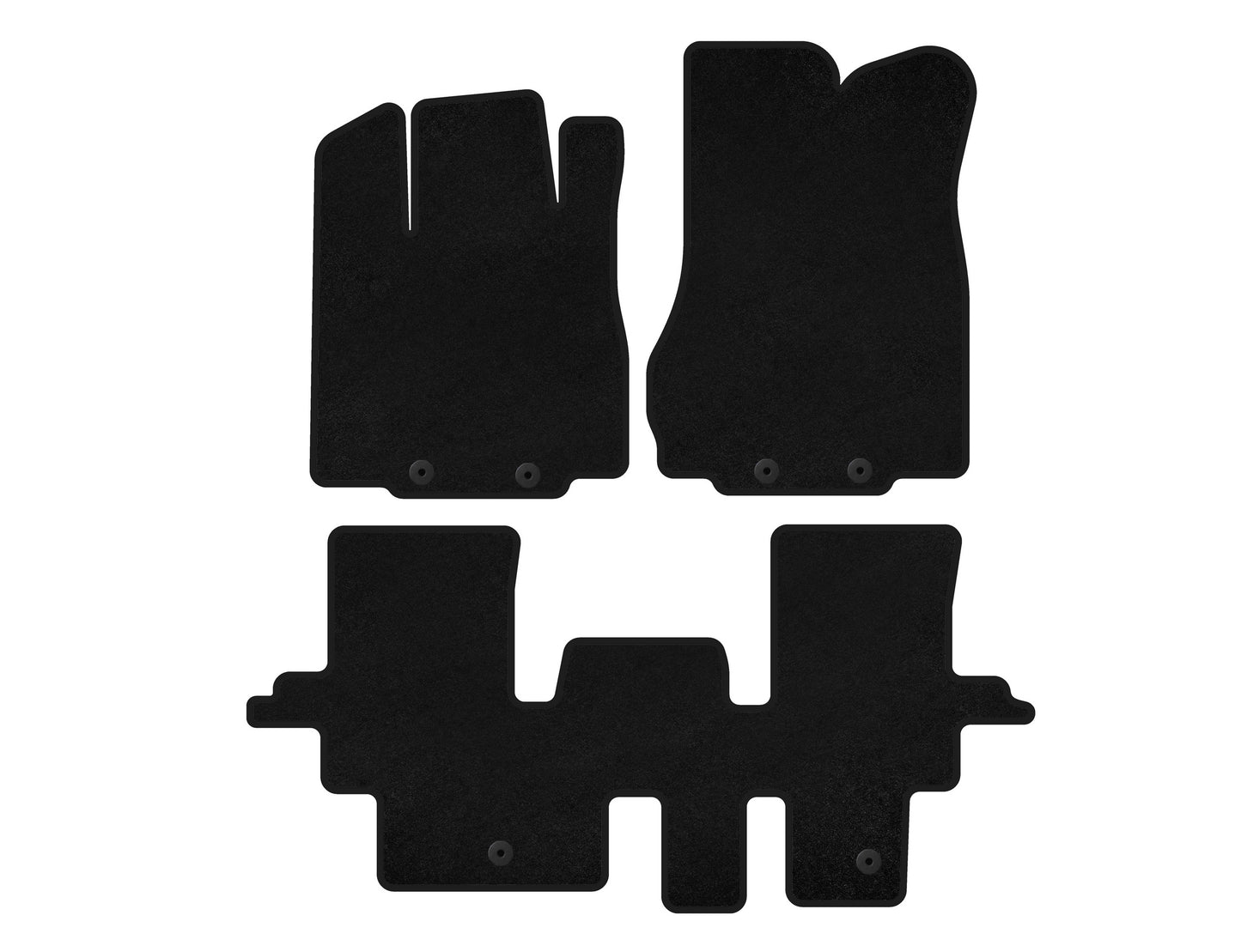 Textile Floor Mats Classic (2 Rows, Black) for Infiniti QX60 2016-2021 - image 1