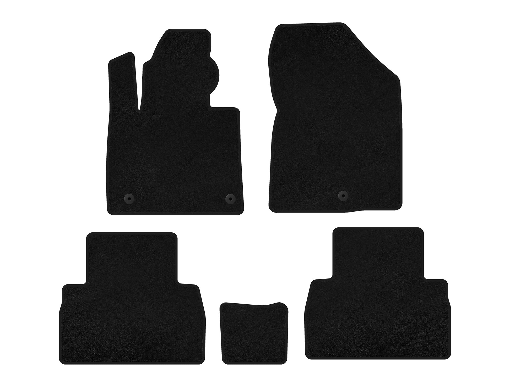 Textile Floor Mats Classic (2018-2020, Black) for Hyundai Santa Fe 4 2018-2023 - image 1