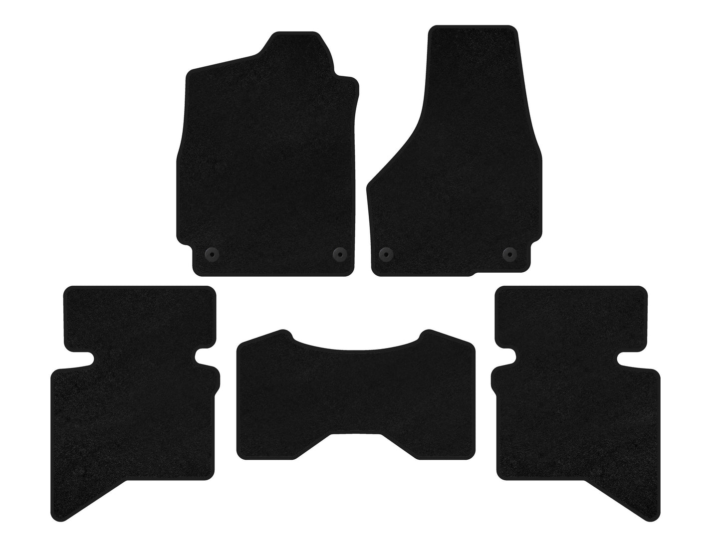 Premium textile floor mats (2009+, 5-seater/4-seater cab, Black) for Dodge RAM - image 1