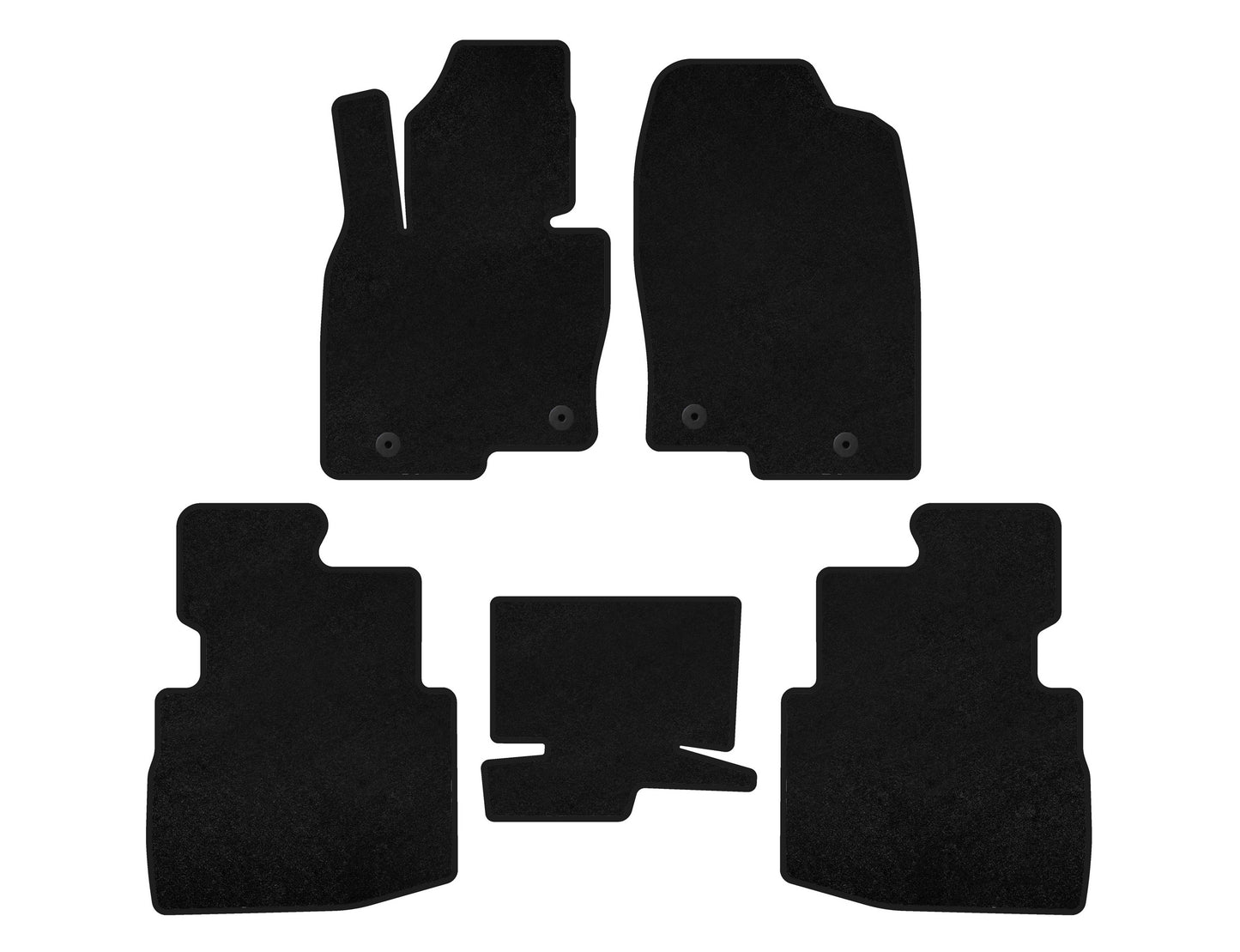 Textile Floor Mats Classic (2 Rows, 7-Seater, Black) for Mazda CX-9 2017- - image 1