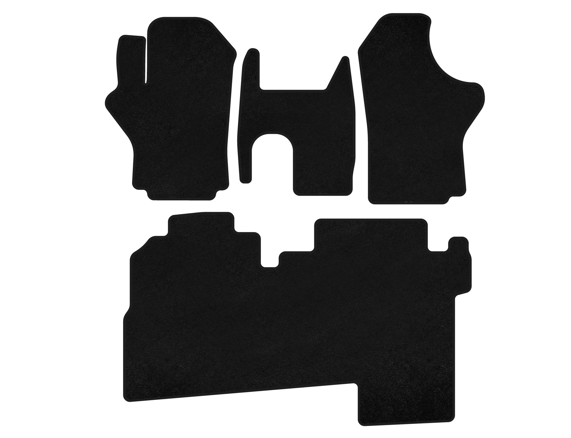 Textile Floor Mats Classic (2004-2007, 2 Rows, 8-Seater, Black) for Hyundai H200, H1, Starex 1998-2007 - image 1