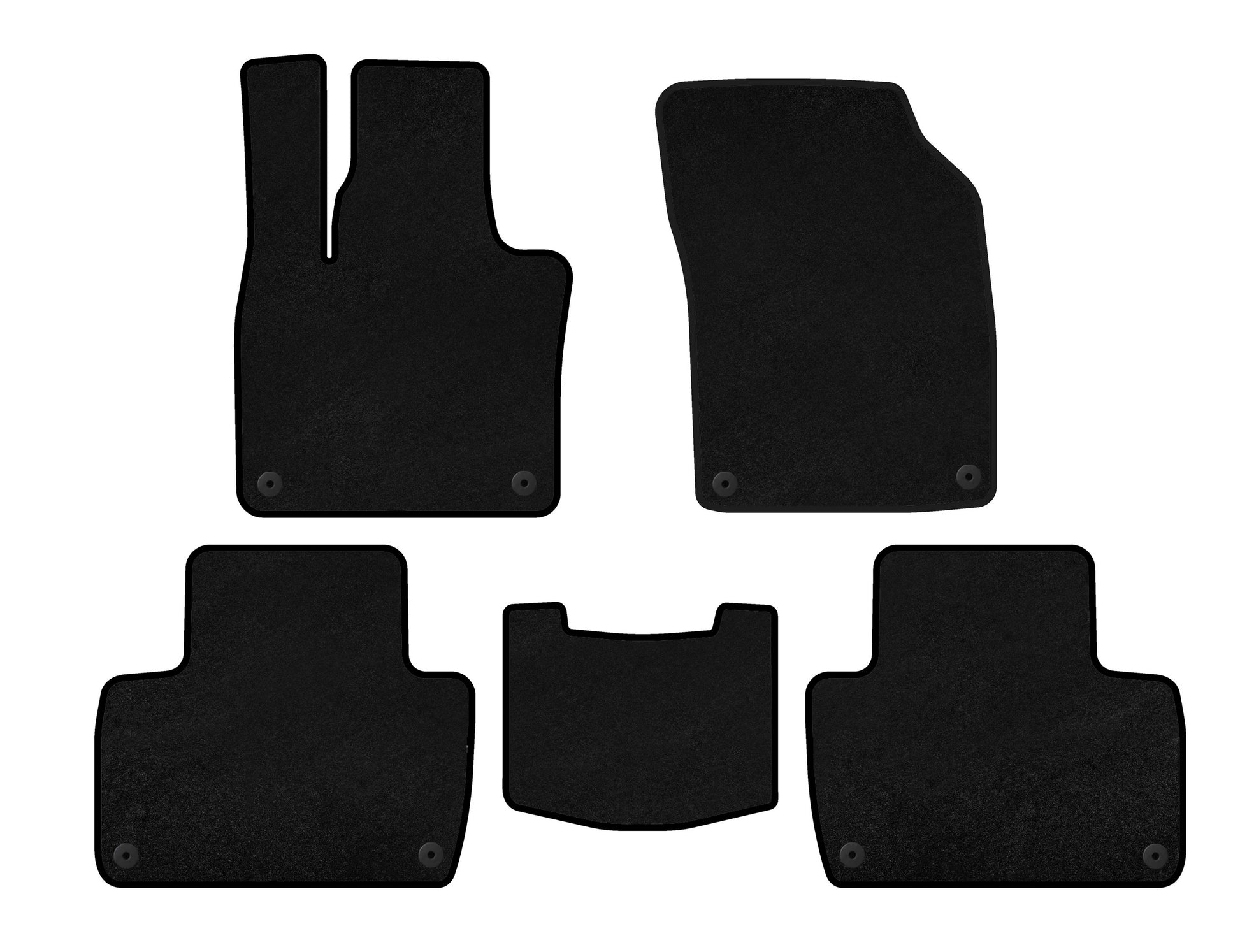 Textile Floor Mats Classic (2 Rows, Black) for Volvo XC90 2015- - image 1