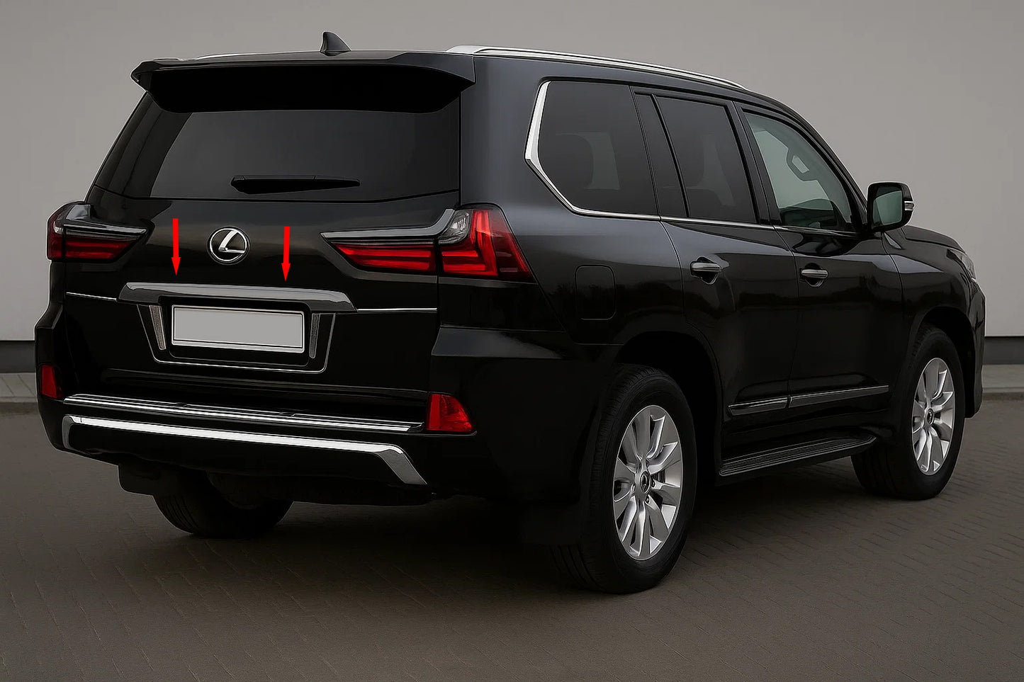 Trunk trim cover above license plate BlackEdition (for 2016+) for Lexus LX570/450d 2008-2022 - image 1