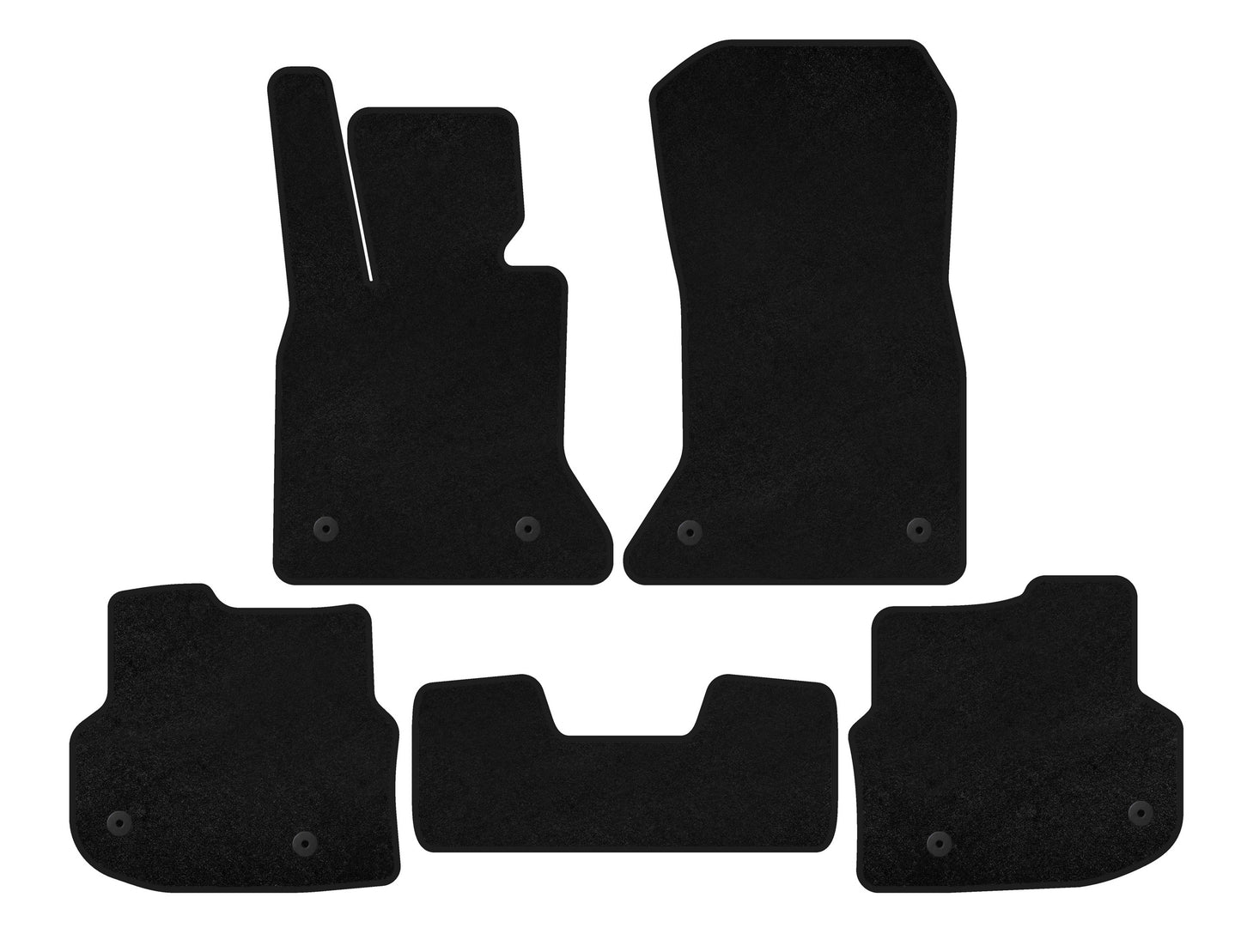 Textile Floor Mats Premium (2010-2013, Black) for BMW 5 Series F10/F11 2010–2016 - image 1