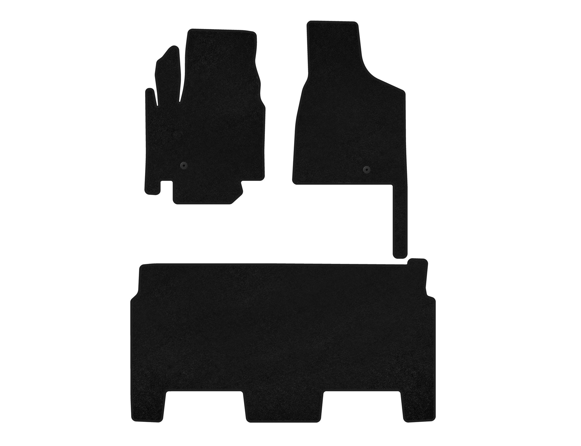 Deluxe Textile Mats (2008-2020, 2 Rows, 8-Seater/SXT Trim, Black) for Dodge Grand Caravan V 2008-2020 - image 1