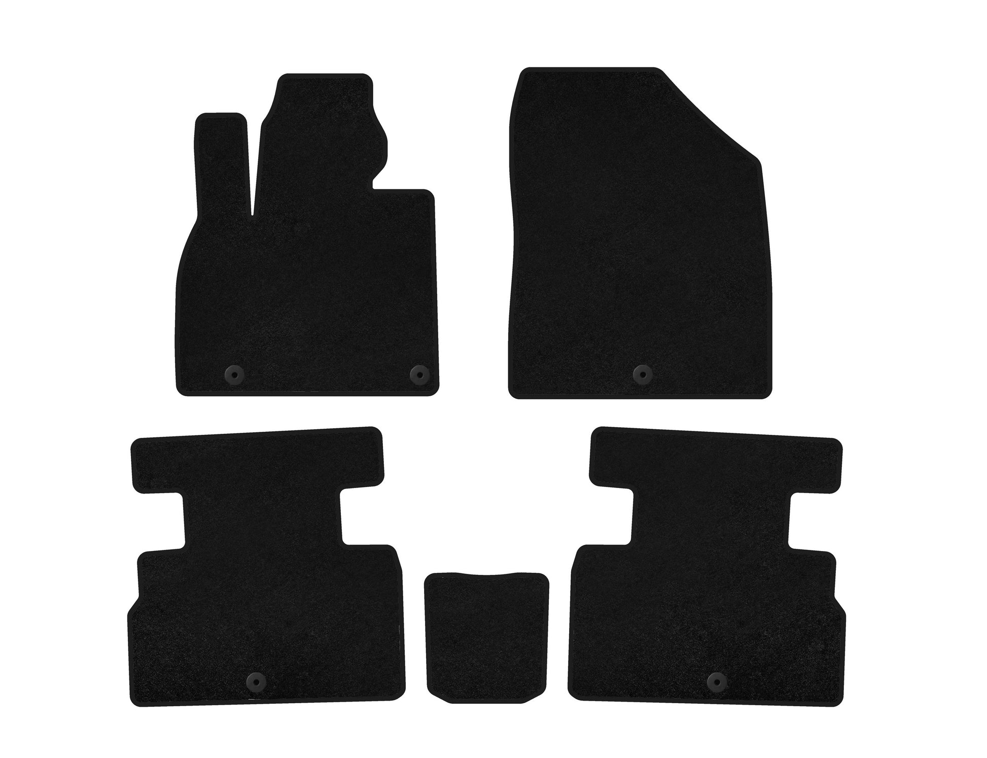 Textile Floor Mats Classic (2 Rows, 7-Seater, Black) for Kia Stonic 2017- - image 1