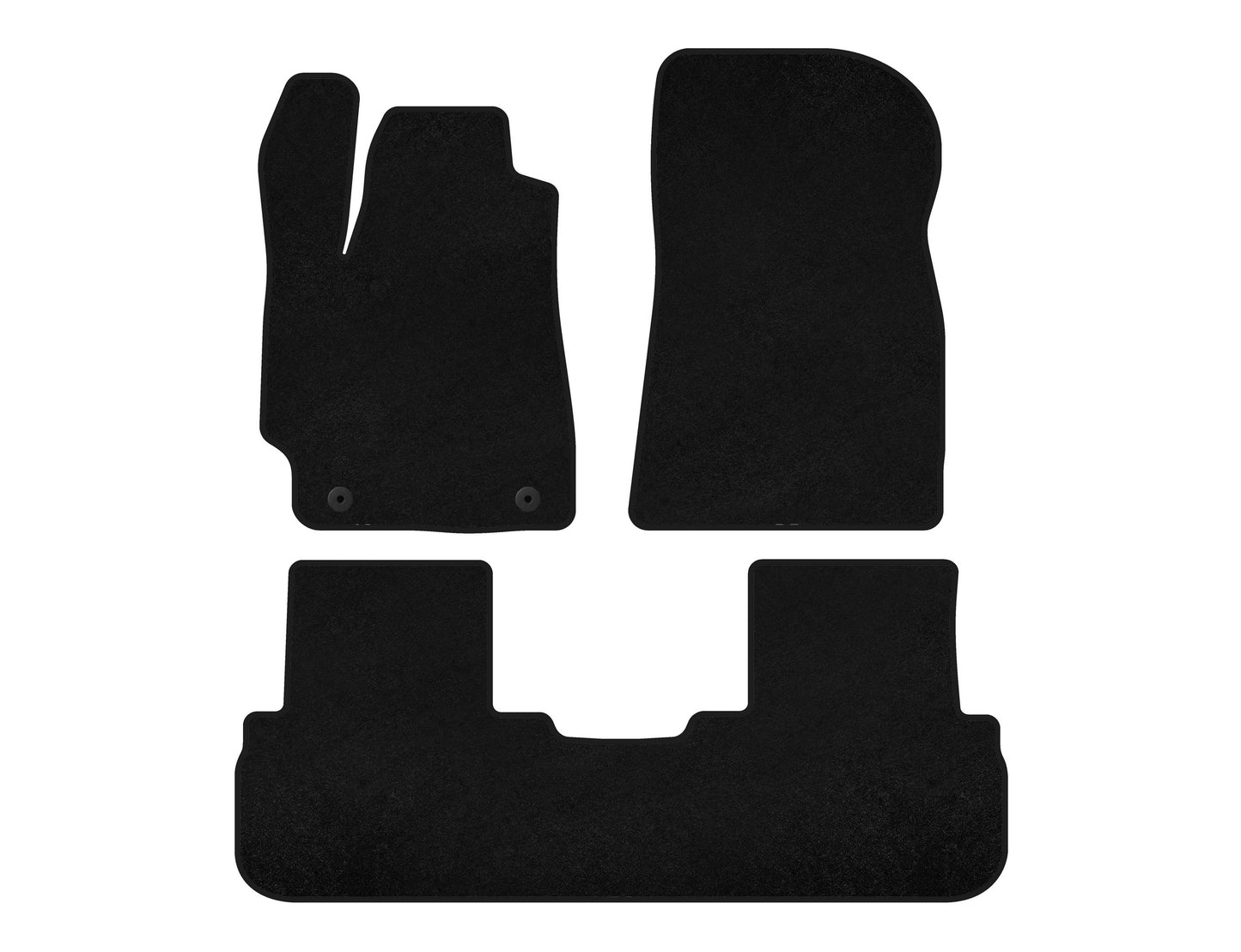 Textile Floor Mats Classic (2 Rows, Black) for Toyota Highlander 2008-2013 - image 1