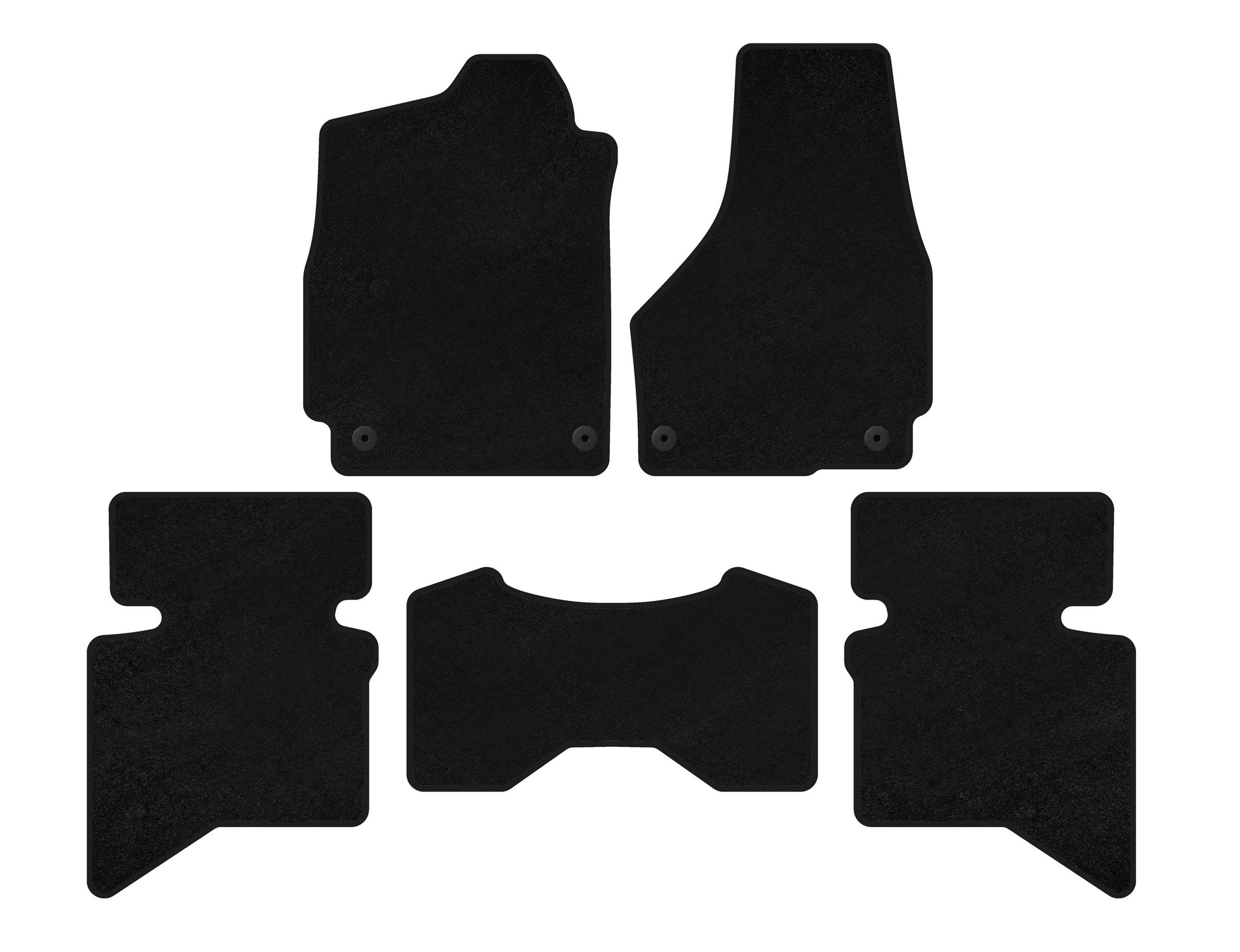 Textile Floor Mats Premium (2009+, 5-seater/Double Cab, Black) for Dodge RAM - image 1