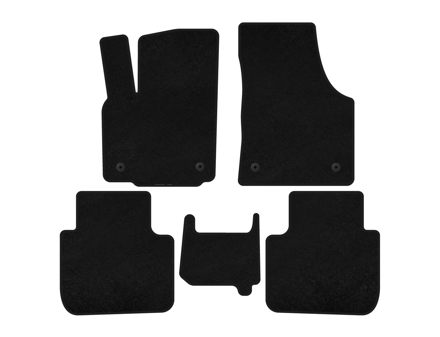 Textile Floor Mats Classic (2 Rows, 7-Seater, Black) for Volkswagen Atlas (Terramont) 2016- - image 1