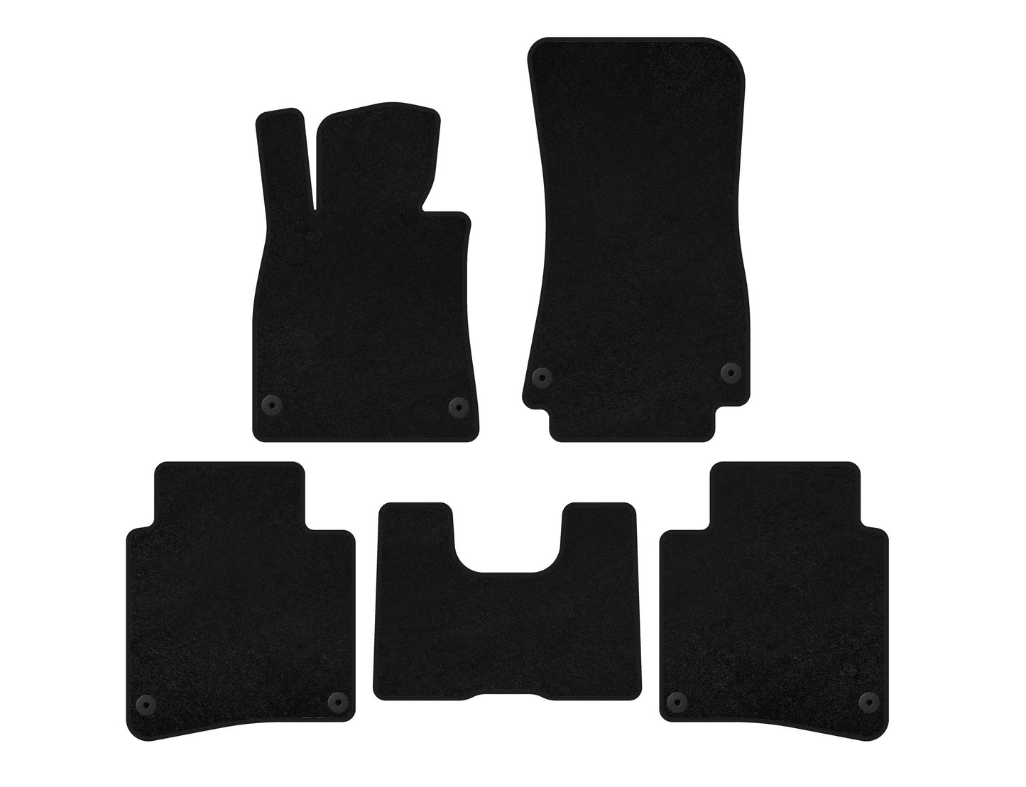 Textile Floor Mats Classic (2017-2020, SD, Long Wheelbase, Black) for Mercedes S-сlass W222 2013-2022 - image 1
