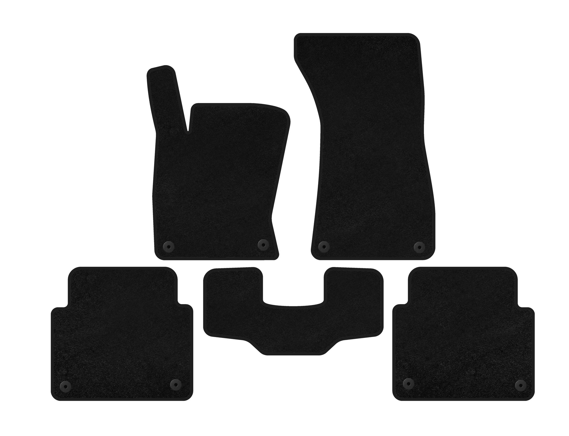 Textile Floor Mats Classic (Short, Black) for Audi A8 2002-2009 - image 2