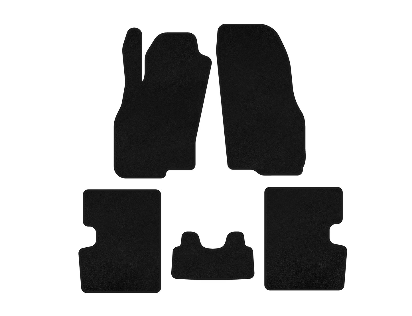 Textile Floor Mats Premium (HB, 5-Door, Pre-Facelift, Black) for Fiat Punto Grande/EVO 2006-2018 - image 2