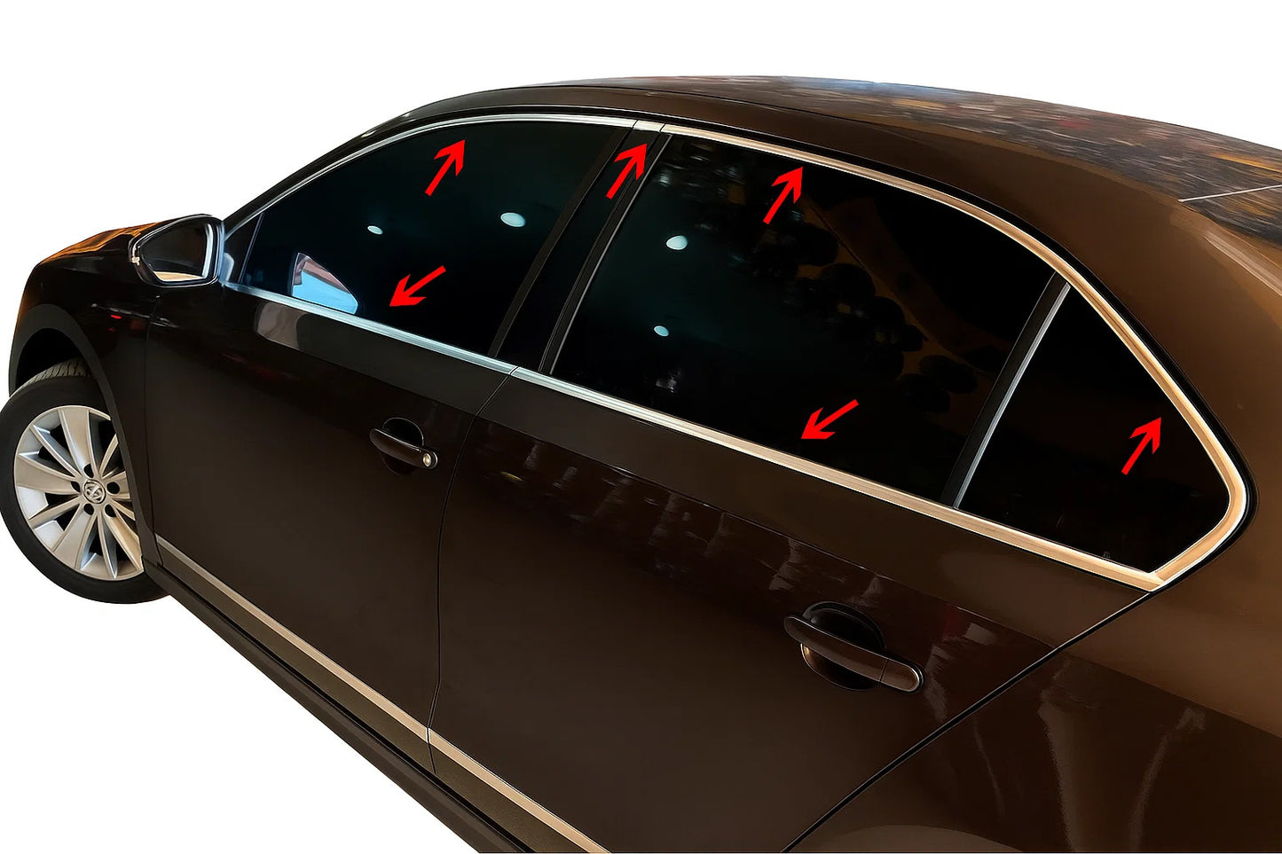 Full Window Trim Stainless Steel (12 pcs) for Volkswagen Jetta 2011-2018 - image 1