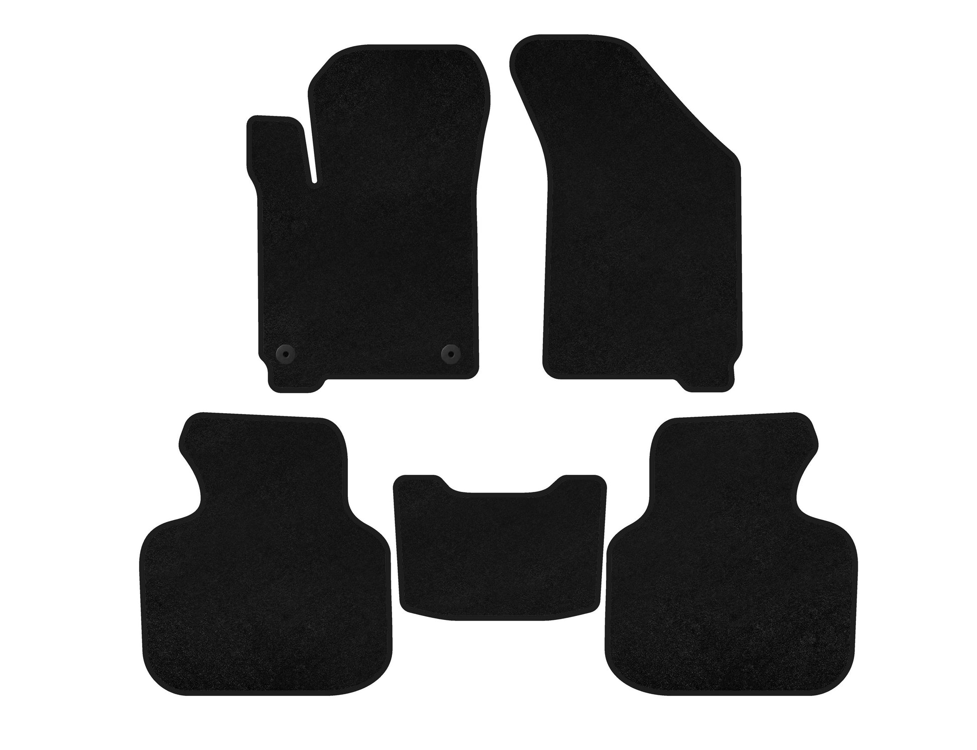 Textile Floor Mats Classic (2011-2020, 7-Seater, Black) for Dodge Journey 2008-2020 - image 1