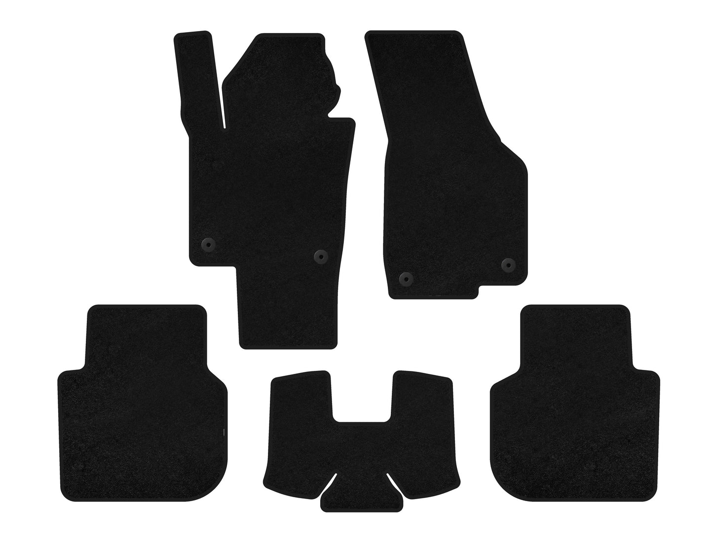 Textile Floor Mats Premium (2015-2019, SD, Black) for Volkswagen Passat B8 2015-2023 - image 1