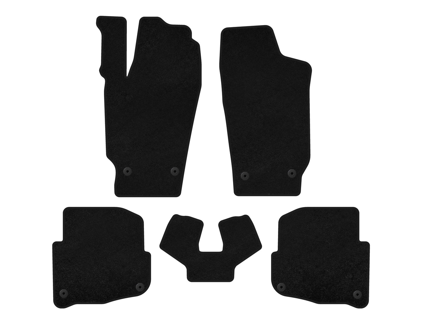 Textile Floor Mats Premium (SD, Black) for Skoda Fabia 2000-2007 - image 1