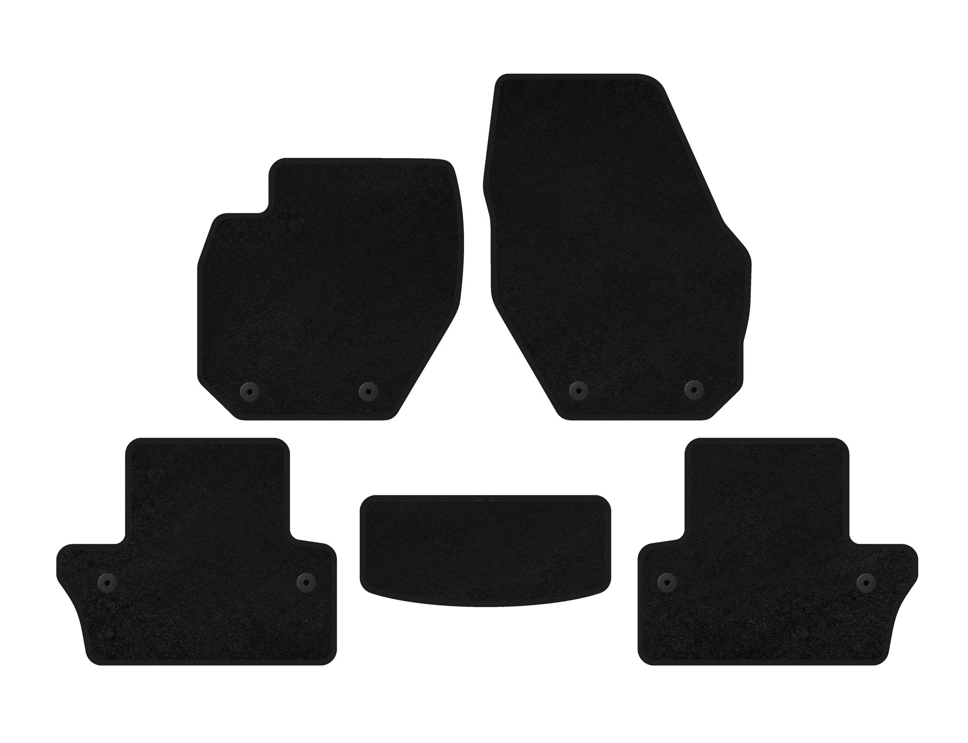 Textile Floor Mats Premium (SW, Black) for Volvo V60 2011-2018 - image 1