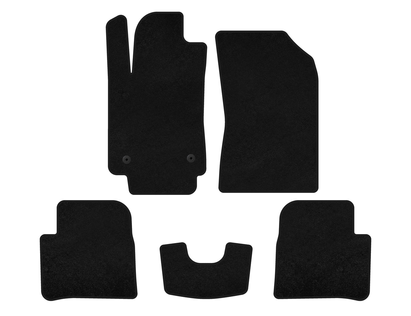 Textile Floor Mats Classic (HB, Black) for Citroen C-3 2016-2023 - image 1