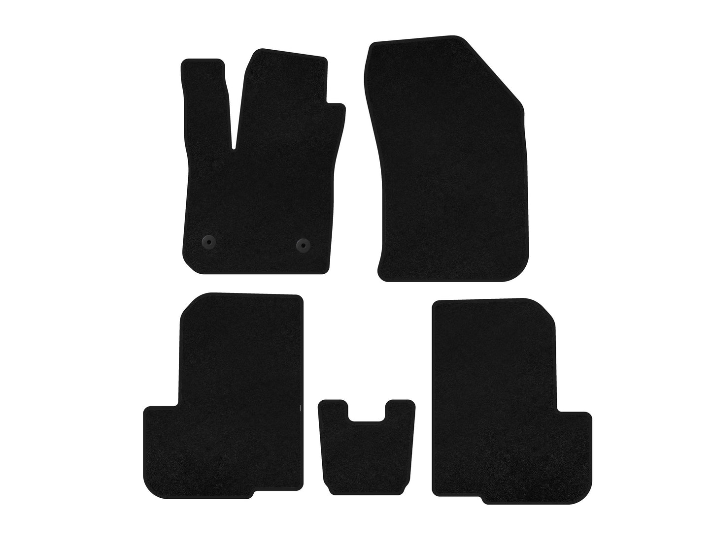 Textile Floor Mats Premium (2 Rows, 7-Seater, Black) for Dacia Lodgy 2012-2022 - image 1