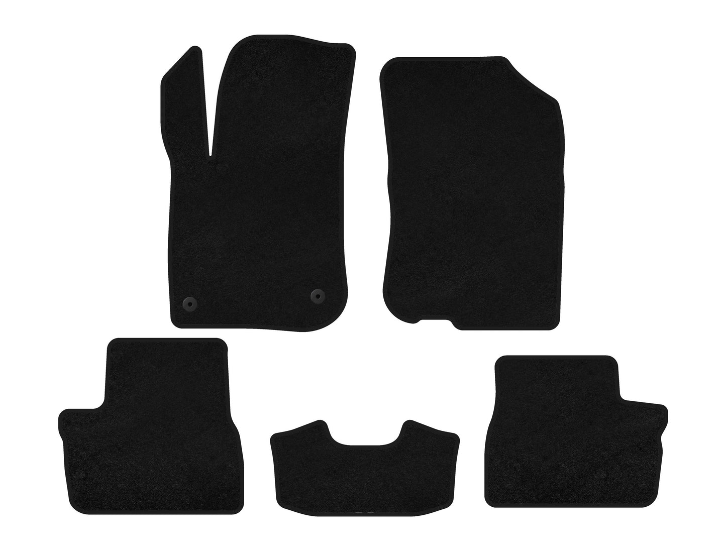 Textile Floor Mats Classic (HB, 5-Door, Black) for Peugeot 208 2012-2019 - image 1