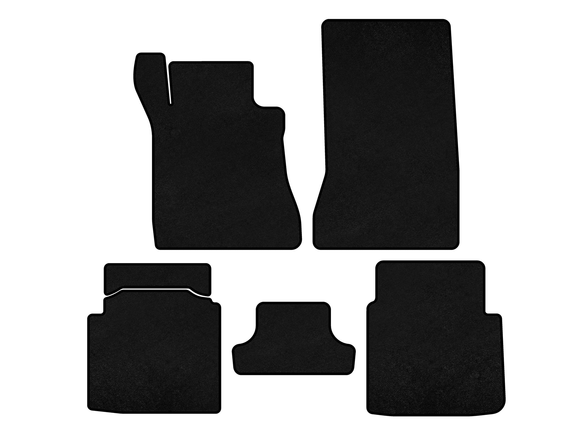 Premium textile rugs (SD, Short base, Black) for Mercedes S-class W126 - image 1