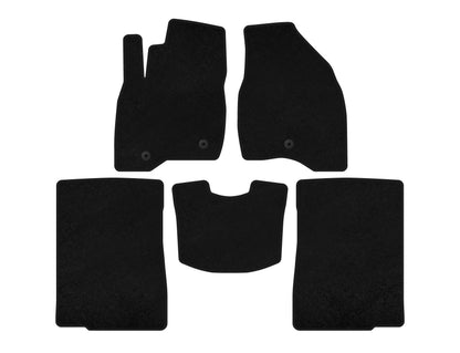 Textile Floor Mats Classic (2015-2017, 2 Rows, 7-Seater, Black) for Ford Explorer 2011-2019 - image 1