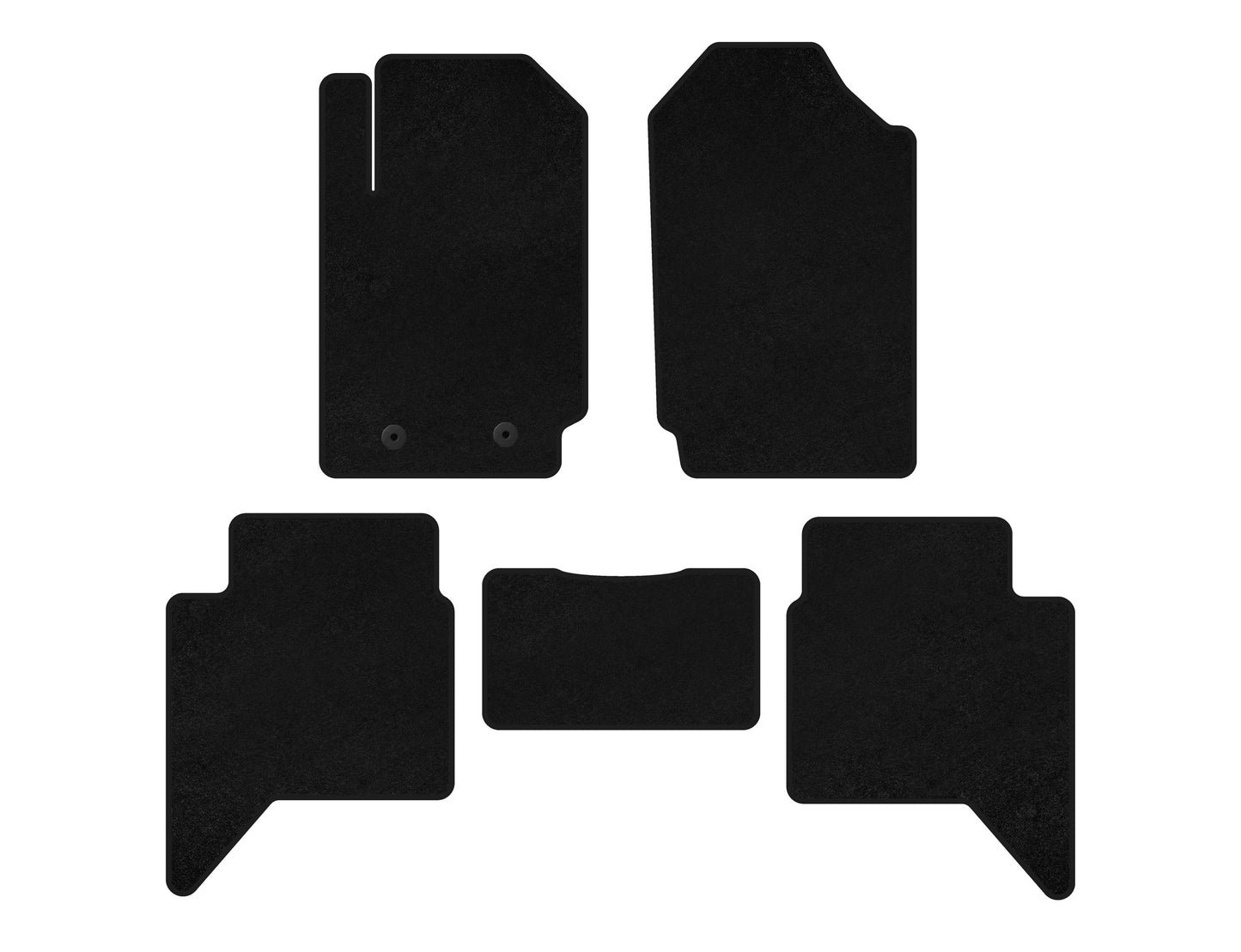Textile Floor Mats Premium (Black) for Ford Ranger 2011-2022 - image 1