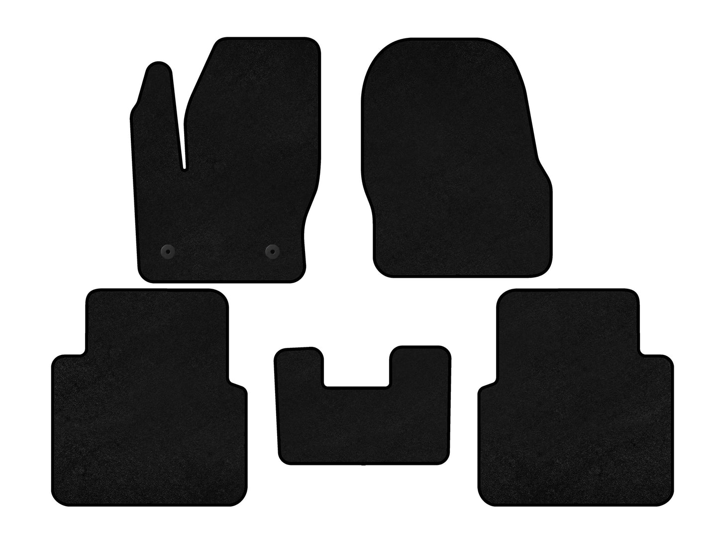 Textile Floor Mats Premium (Black) for Ford Connect 2014-2021 - image 1