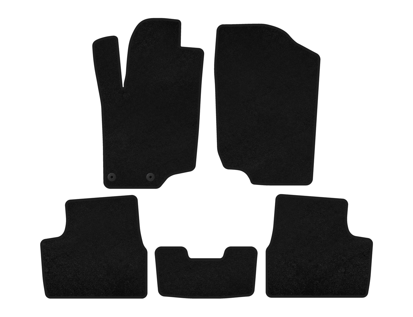 Textile Floor Mats Premium (HB, 5-door, Black) for Peugeot 207 2006-2014 - image 1