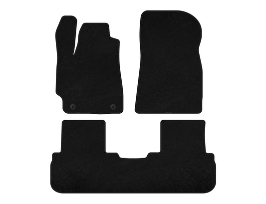 Textile Floor Mats Classic (2 Rows, Black) for Toyota Highlander 2008-2013 - image 1