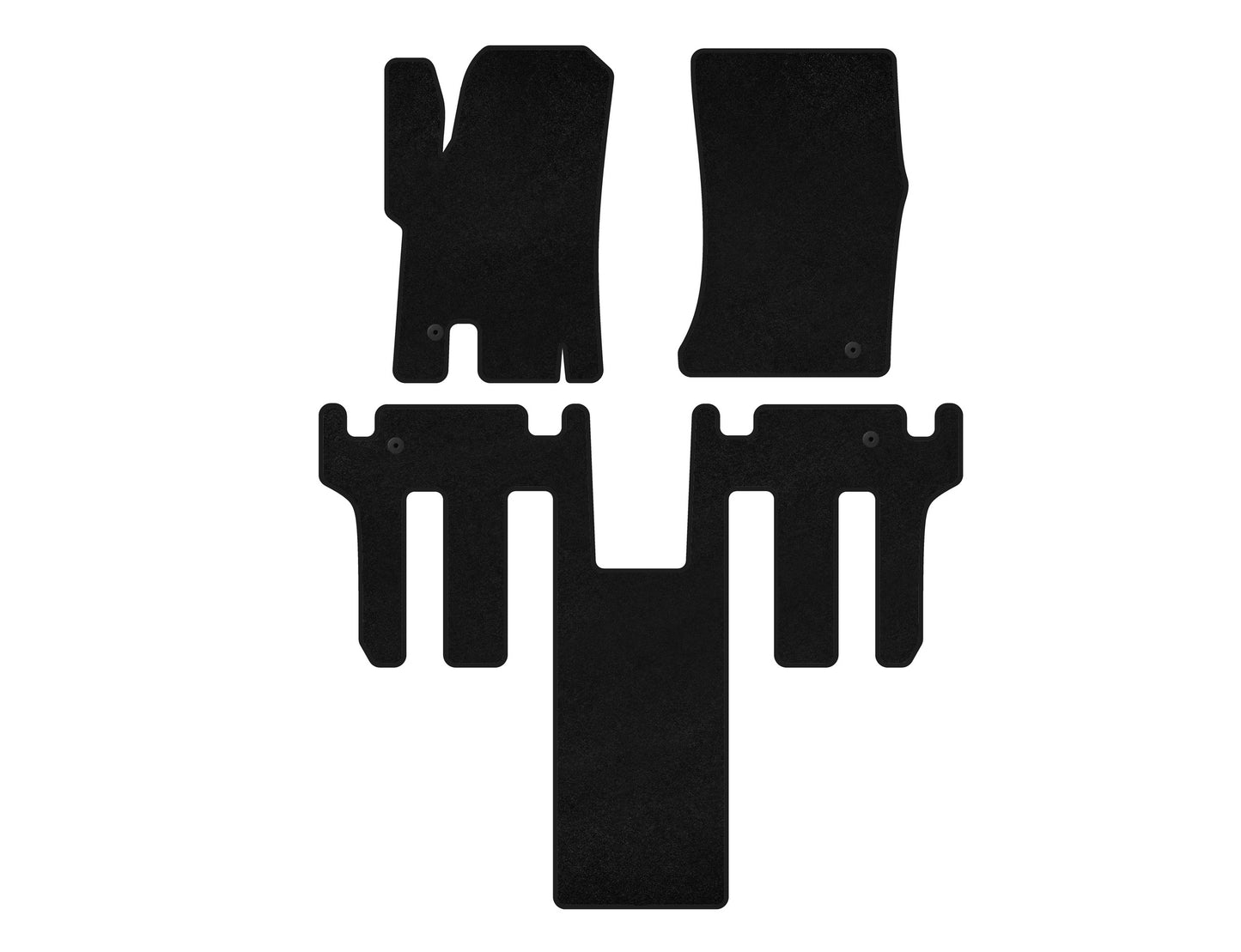 Textile Floor Mats Premium (2 Rows, Black) for Ssang Yong Rodius - image 1