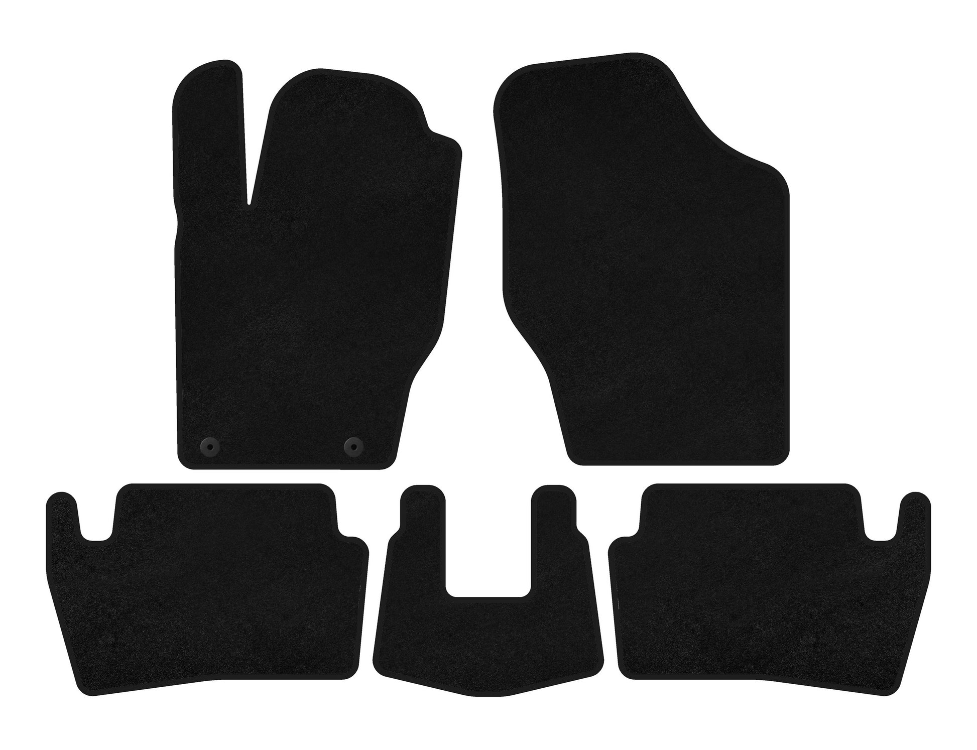 Textile Floor Mats Premium (2001-2005, HB, 5-Door, Black) for Peugeot 307 2001-2008 - image 1