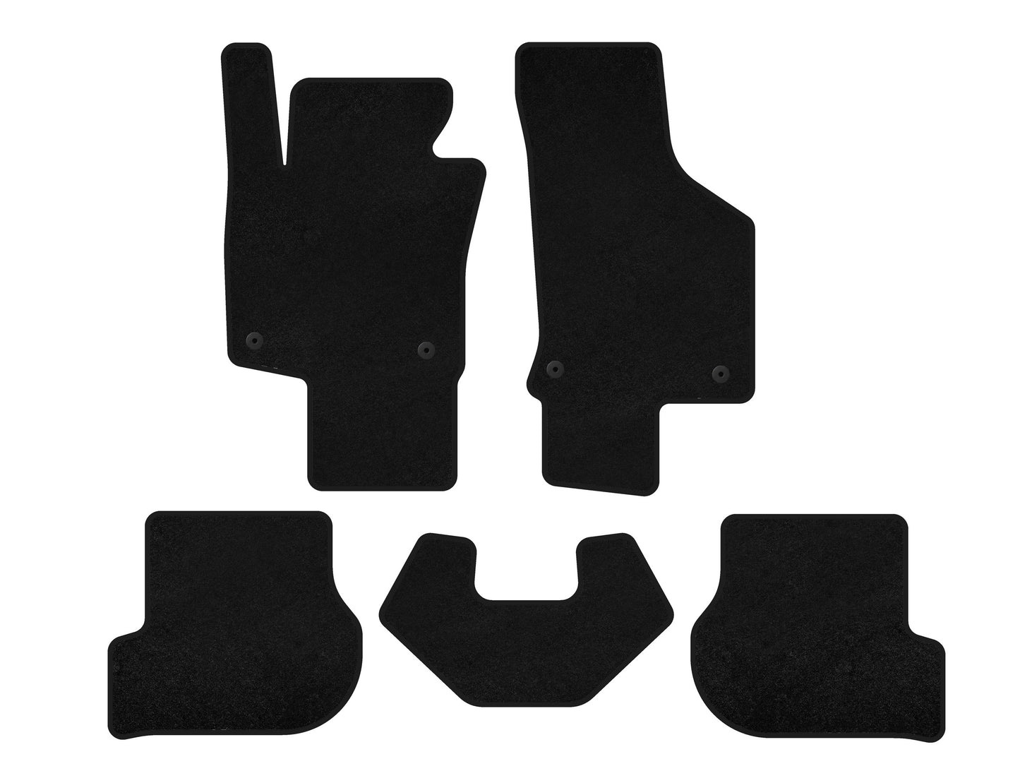 Textile Floor Mats Premium (HB, 3-Door, Black) for Volkswagen Scirocco 2008-2017 - image 1