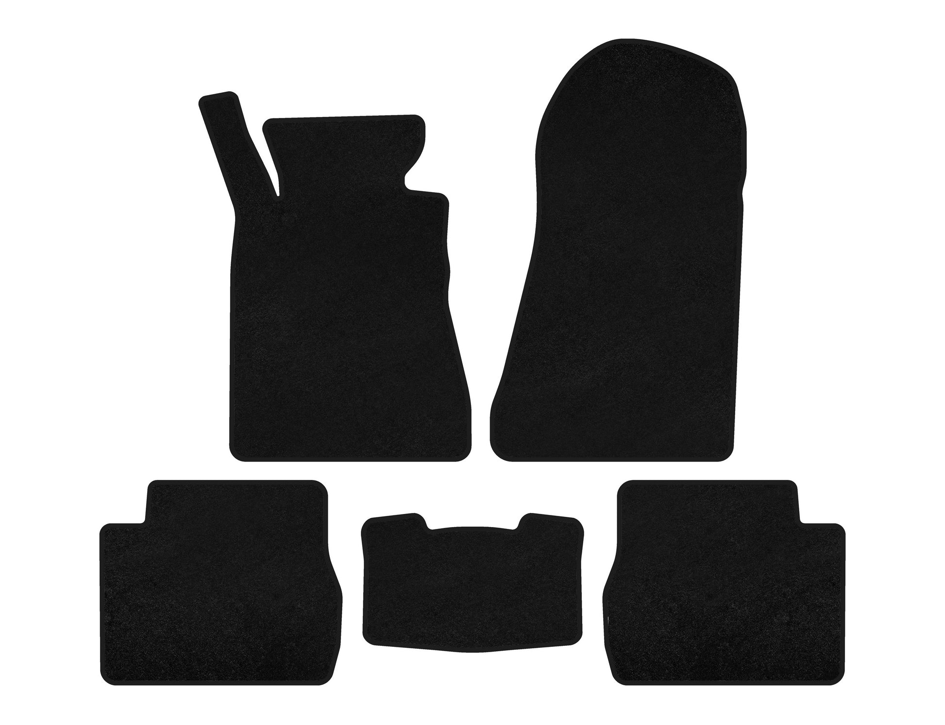 Textile Floor Mats Classic (SD, Black) for Mercedes W201 (190) 1982-1993 - image 1