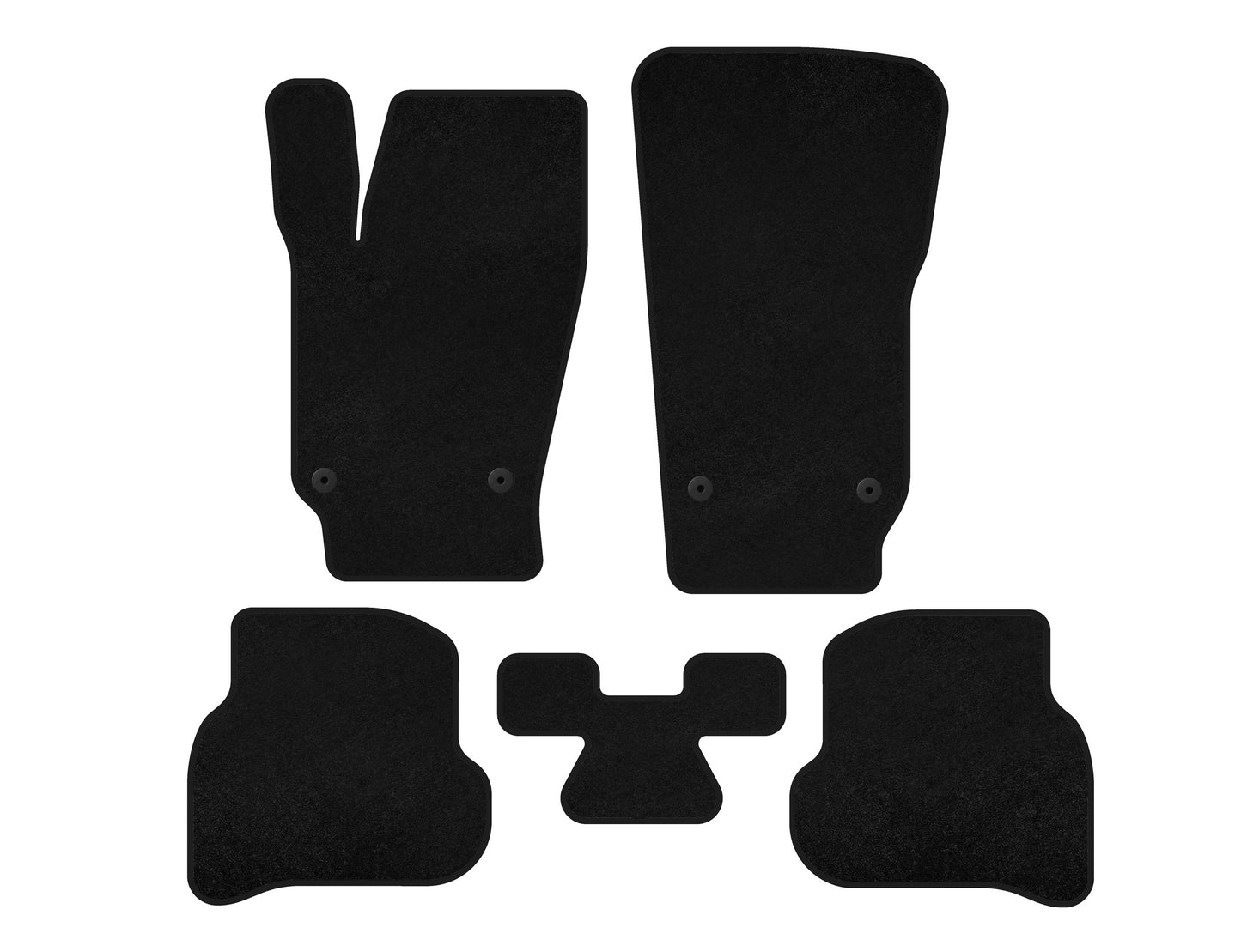 Textile Floor Mats Premium (HB, 3/5-door, Black) for Volkswagen Polo 2010-2017 - image 1