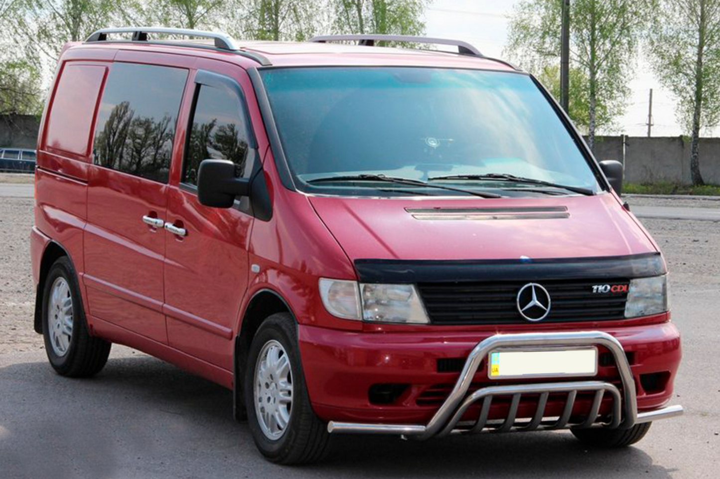 Bull Bar with Bumper Wings WT002 Plus (Stainless Steel) for Mercedes Vito W638 1996-2003 - image 1