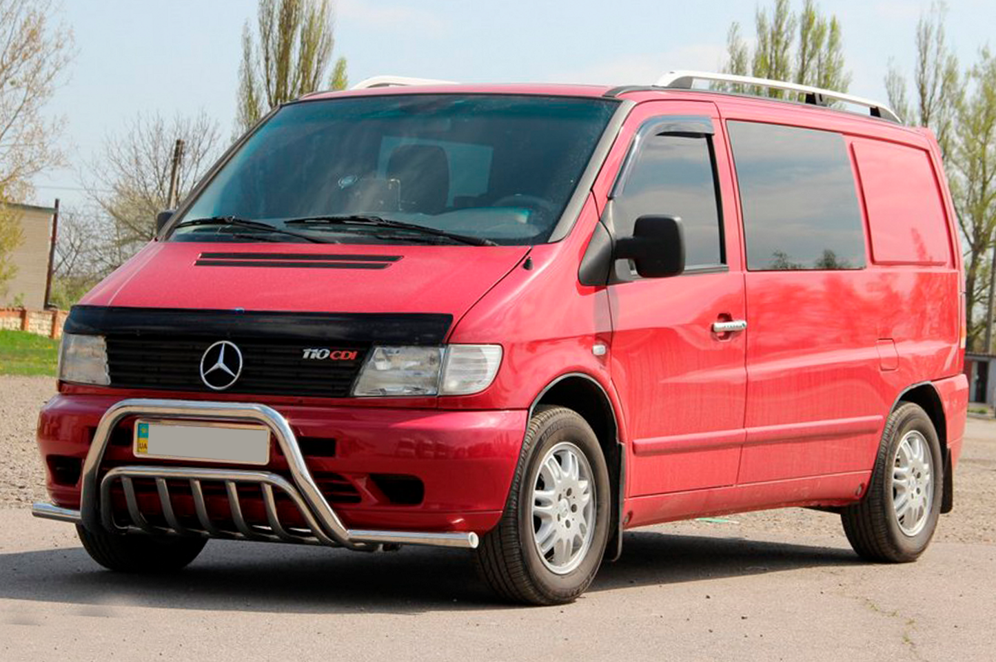 Bull Bar with Bumper Wings WT002 Plus (Stainless Steel) for Mercedes Vito W638 1996-2003 - image 2