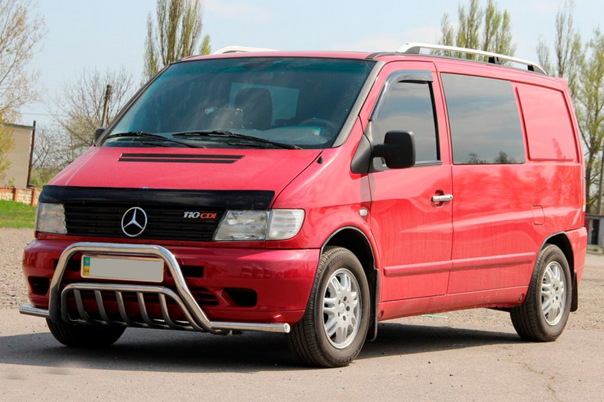 Bull Bar with Bumper Wings WT002 Plus (Stainless Steel) for Mercedes Vito W638 1996-2003 - image 2