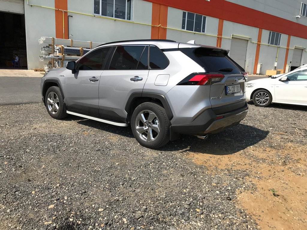 Lateral platforms Tayga Grey (2 pieces, aluminum) for Toyota Rav 4 2019- - Reelken Auto