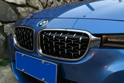 Diamond Silver Kidney Grilles (Chrome Trim) for BMW 3 Series F30/F31 2012-2019 - image 1