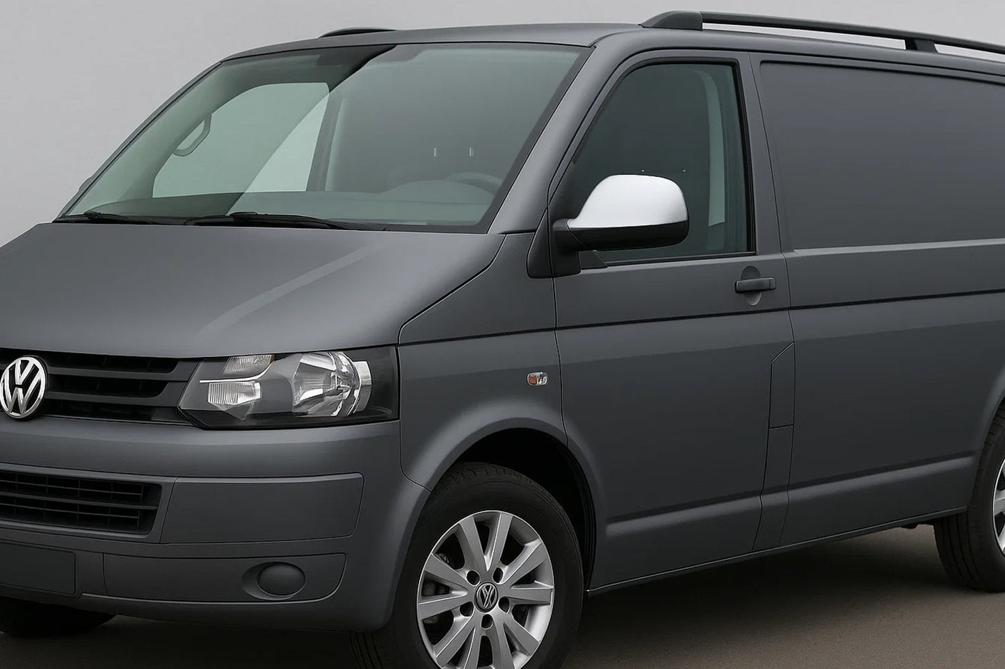 Mirror Covers (2 pcs, Matte Grey) for Volkswagen T5 2010-2015 - image 1