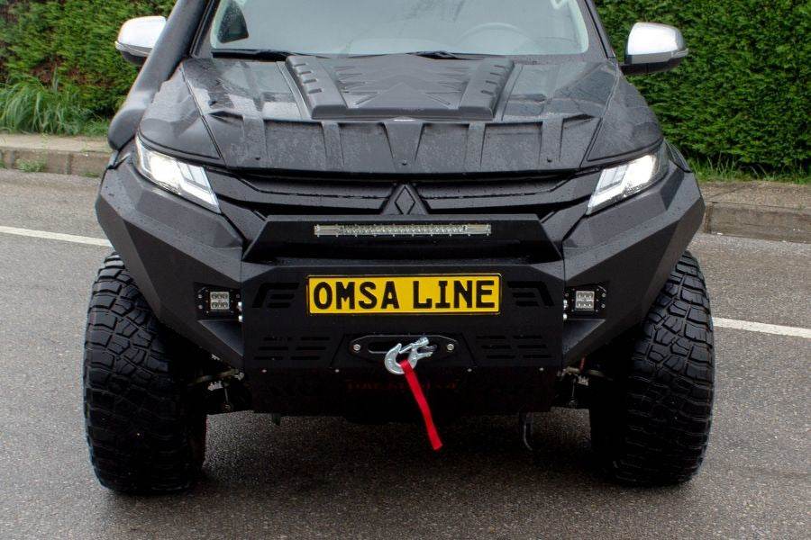 Front bumper with crankcase protection Dakar (2019+) for Mitsubishi L200 2015-2024 - Reelken Auto