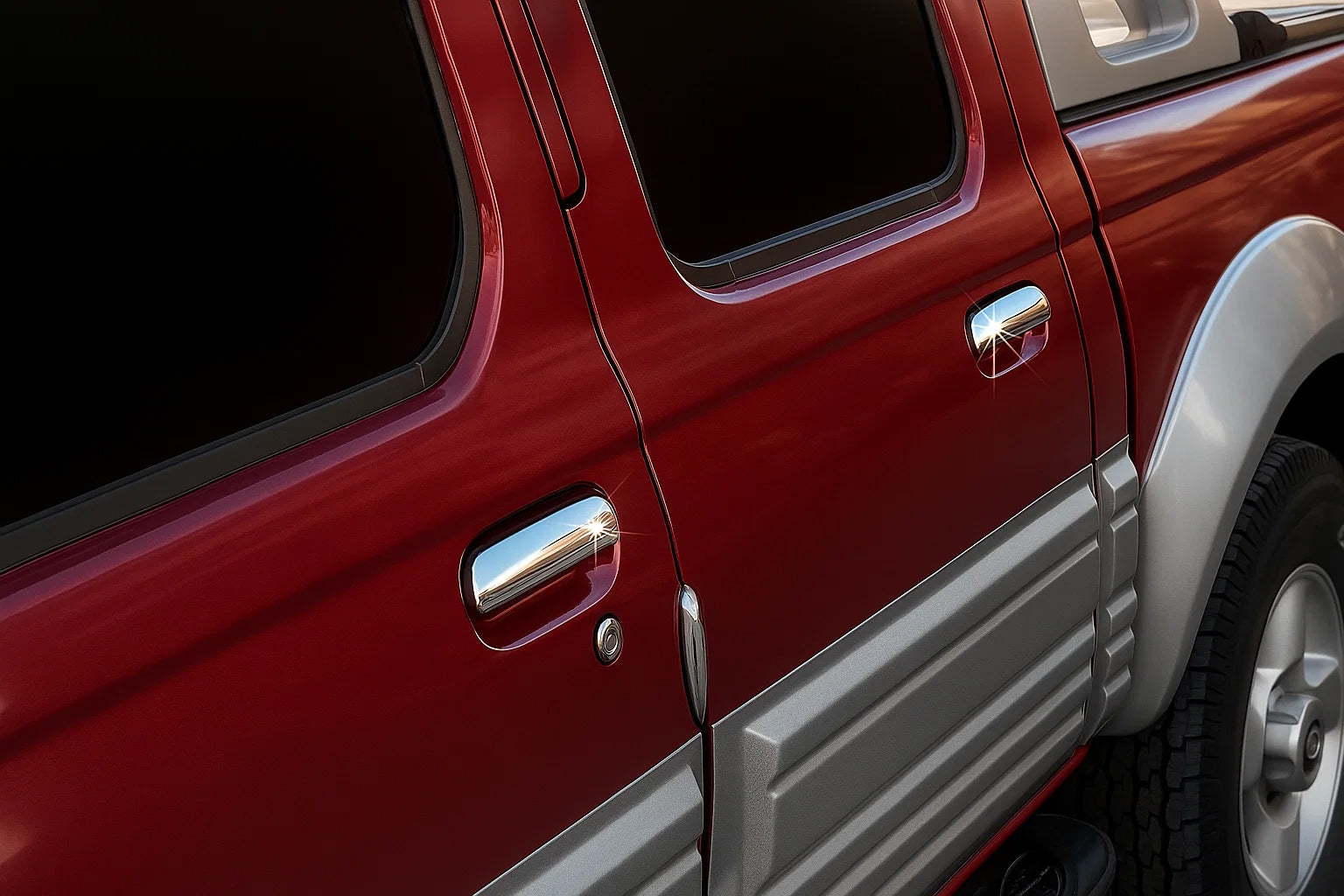 Chrome Door Handle Covers (2 pcs, Stainless Steel) for Nissan NP300 1999-2015 - image 1