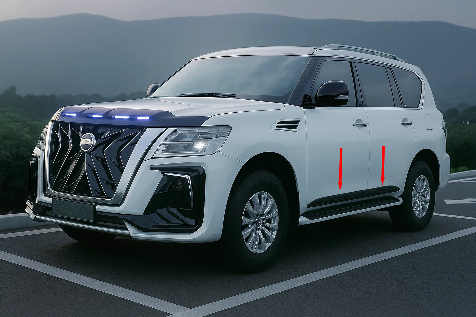 Door moldings (4 pcs, black) for Nissan Armada 2016-2024 - image 3