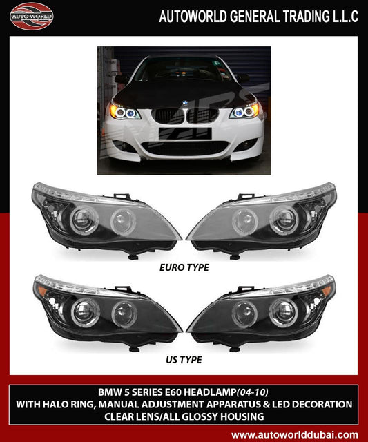 Front Headlights (2 pcs) for BMW 5 Series E60/E61 2003-2010 - image 1