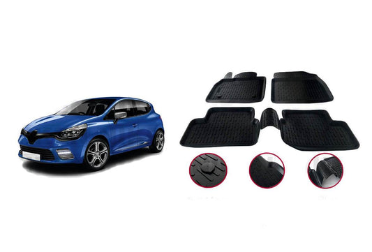 Rubber mats (4 pieces, Niken 3D) for Renault Clio IV 2012-2019 - Reelken Auto