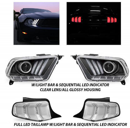 Front Headlights Set (2 pcs, 2010-2015) for Ford Mustang 2015-2023 - image 2