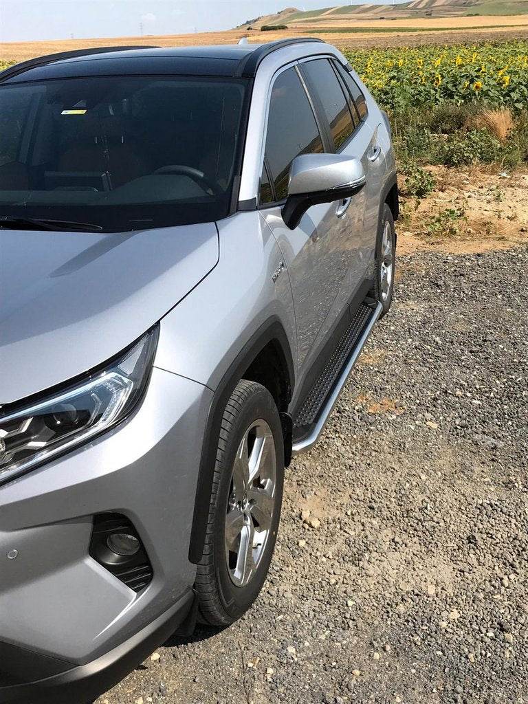 Maydos V2 side sills (2 pcs., aluminum with stainless steel) for Toyota Rav 4 2019- - Reelken Auto