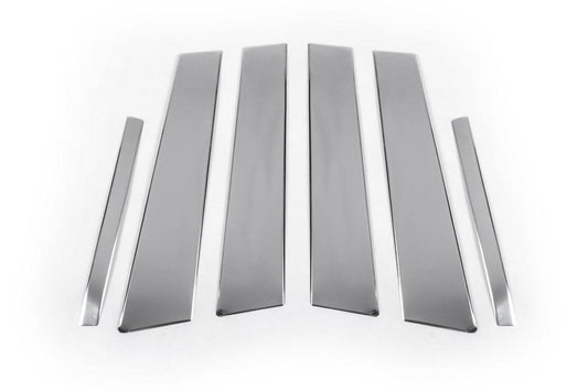 Door pillar molding (6 pieces, stainless steel) for Fiat Tipo 2016↗ year - Reelken Auto